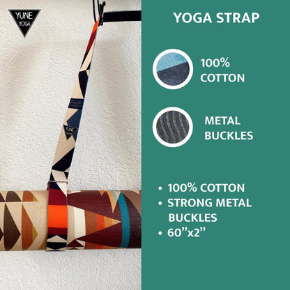 Helena Yoga Strap – Rainbow Stretching Strap w/ Metal Buckles | Yune Yoga