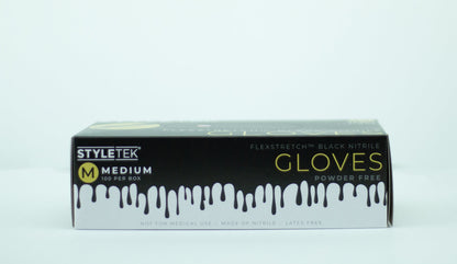 Deluxe Touch Black Nitrile Gloves - Medium