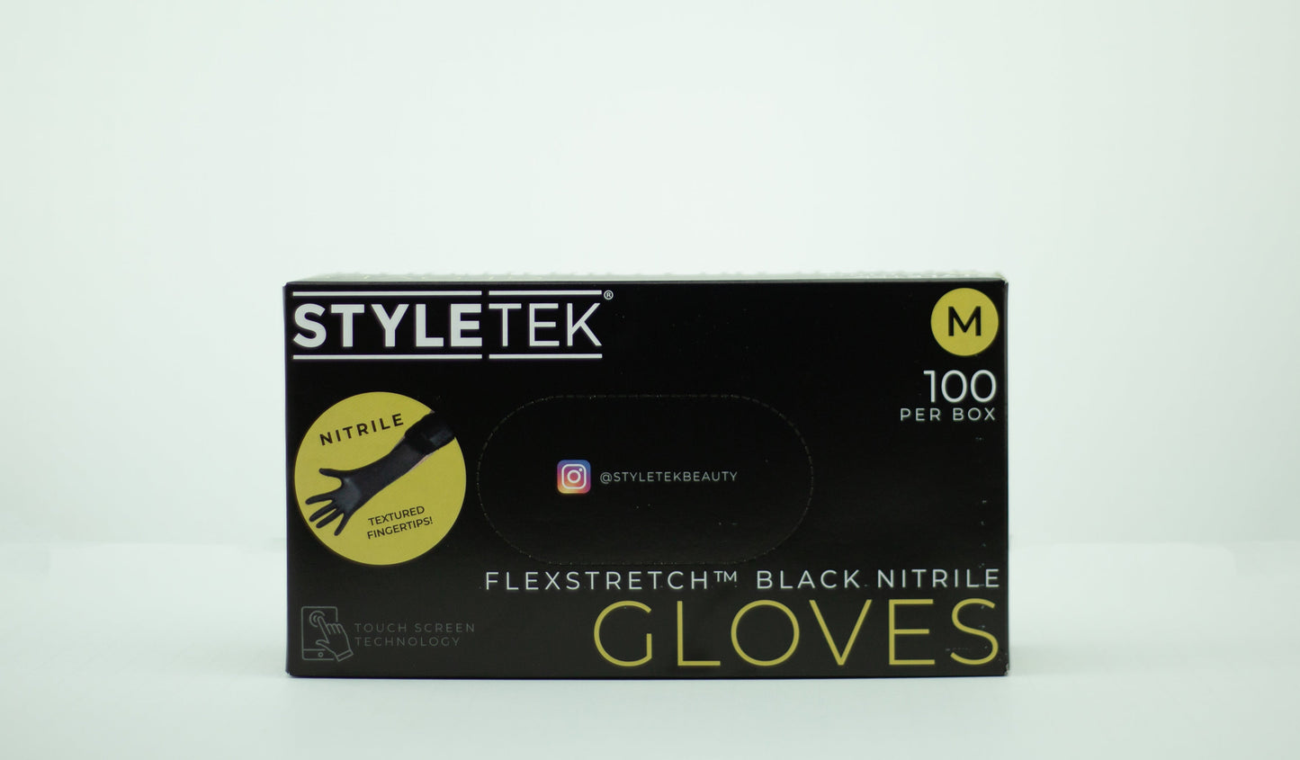 Deluxe Touch Black Nitrile Gloves - Medium