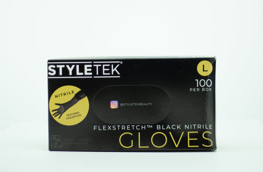 Deluxe Touch Black Nitrile Gloves - Large